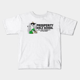 Prosperity Bible School // Funny Retro Angel Cartoon // Prosperity Gospel Pardoy Kids T-Shirt